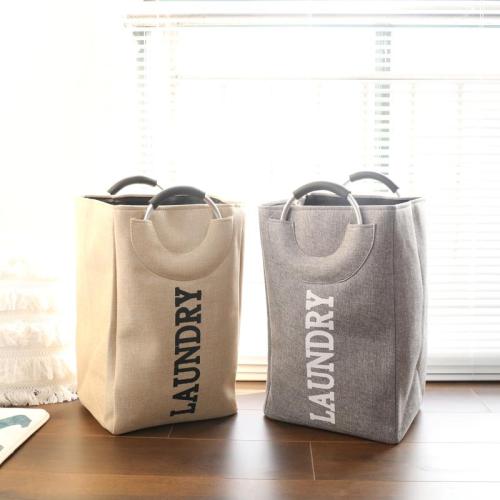 Custom Portable Metal Handle 42L Capacity Linen Folding Laundry Basket