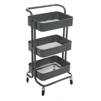 2021 Simple Design Metal 4 Casters Portable galley 3 Tier Kitchen Trolley