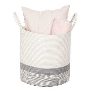 High Capacity 50L Cotton Rope Woven Storage Jute Basket For Plants