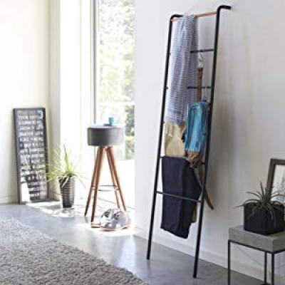 Metal Leaning Ladder Rack - 5 ft 9" Tall Drying Towel Rack