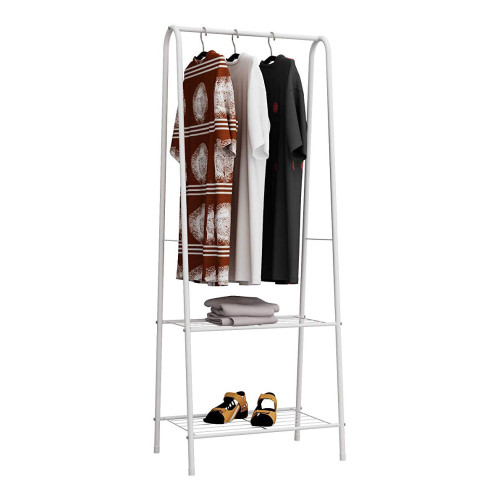 Organizer Closet Shelving with Hanger and 2-Tier Durable Shelf Rack Clothes