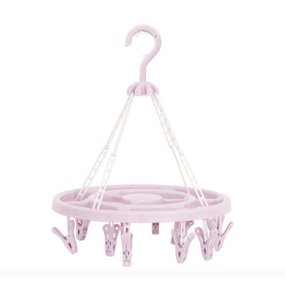 Best Selling Rounded Shape Multifunctional Sock Plastic Hanger With 12 Clips