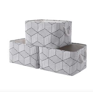 Cotton And Linen Cloth Bin /Box Decorative Storage Basket With String