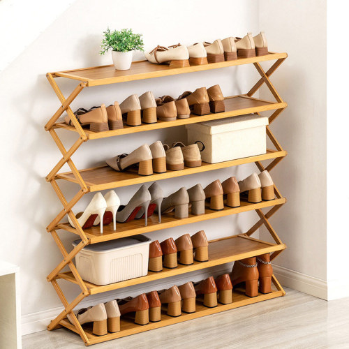 Multi-functional Home Storage Simple Trending Shoes Rack Folding Foldable Wooden Shoe Rack