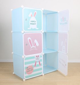 6-Cube Closet Kid Furniture Storage Organizer DIY Display Rack Cabinet Kids Plastic Wardrobe