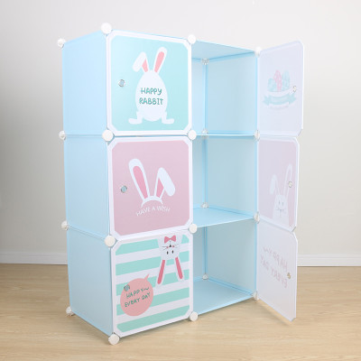 6-Cube Closet Kid Furniture Storage Organizer DIY Display Rack Cabinet Kids Plastic Wardrobe