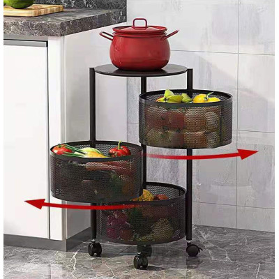 Kitchen Vegetable Storage Baskets Rotating Basket Rack Wire Baskets For Storage