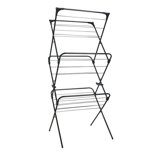 Laundry Towel Rack Folding 3 Tier Clothes Drying Rack Standing Metal Outdoor Iron ABS Garment Laundry Towel Blanket