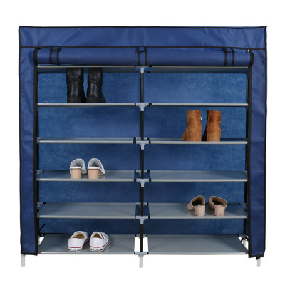 Home Furniture Folding 2 Side 6 Layers Metal Shoe Rack Shelf 60 Pairs Shoes