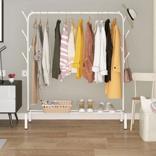 Factory Price Lower Storage Simple Nordic Style Floor Style Laundry Clothes Drying Hanger Rack