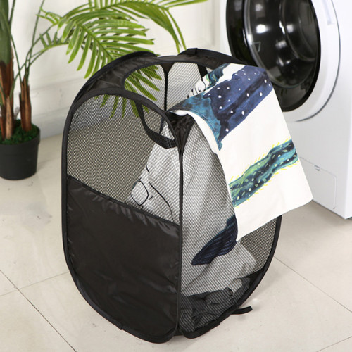 Household Travel Portable Polyester Recycled Mesh Collapsible Kids Laundry Bag