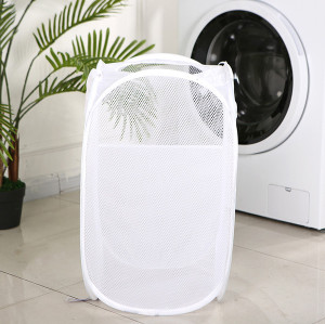 Household Travel Portable Polyester Recycled Mesh Collapsible Kids Laundry Bag