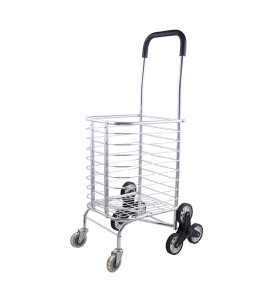 Aluminum Alloy 8 Wheels Portable Folding  Supermarket Shopping Cart Trolley