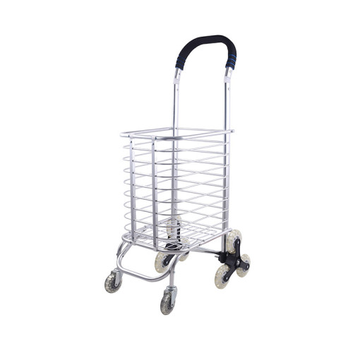 8 Wheels Aluminum Alloy Foldable Supermarket Trolley Shopping Cart