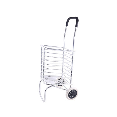 Aluminum Alloy Double  Wheels Foldable  Supermarket Shopping Trolley Cart
