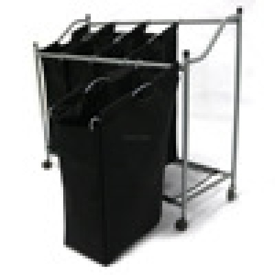 New Style Four Gird Waterproof Oxford Cloth Basket Laundry Sorter Cart