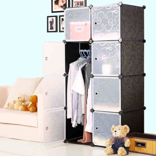 Amoires Easy to Assemble Multipurpose Bedroom 8 Cubes Storage Foldable