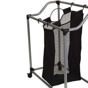 Removable Oxford Cloth Hamper Sorter Cart, 3 Section Laundry Basket