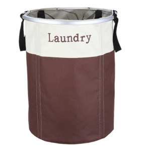 Oxford Cloth Collapsible Laundry Hamper/Basket With Handle And Drawstring