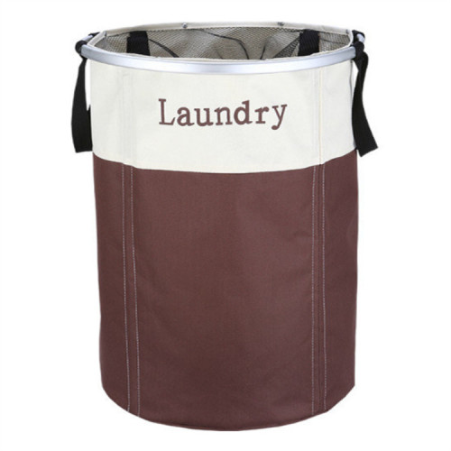 Oxford Cloth Collapsible Laundry Hamper/Basket With Handle And Drawstring