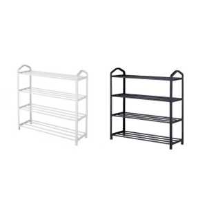 Home 4 Tier Portable Display For Living Room With Handles Shoe Rack Storage Metal