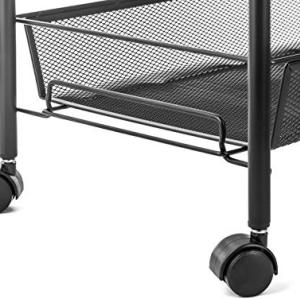 4 Tier Rolling Storage Cart with Handle and Hooks