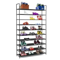 DIY Modern Metal Large Shoe Rack 10 Tiers Shoe Storage Cabinet Non-woven Shoe Organizer Shelf