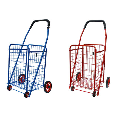 Wholesale Folding Four Wheels Cart Fruit And Vegetable Shopping Trolley