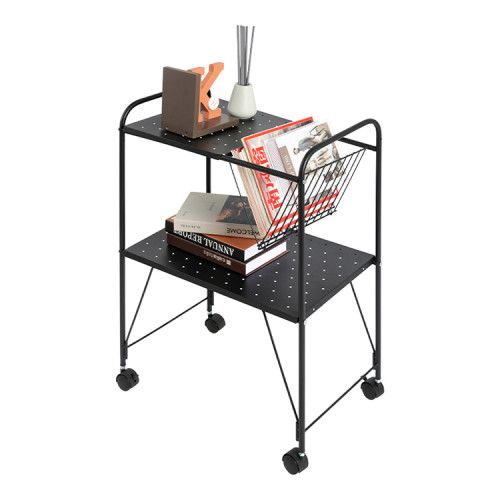 Amazon 2020 Two-tier Cart with Wheels Storage Non-folding Utility Trolley Cart Kitchen Utility Cart