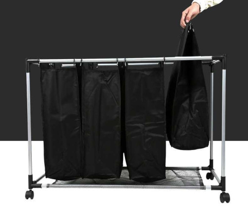 Removable 4 Bag Laundry Sorter Cart with Heavy Duty Rolling Wheels for Clothes Storage