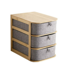 Multifunction Storage Drawer Organizer Oxford Cloth Cosmetic Bamboo Storage Box