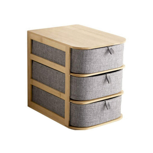 Multifunction Storage Drawer Organizer Oxford Cloth Cosmetic Bamboo Storage Box