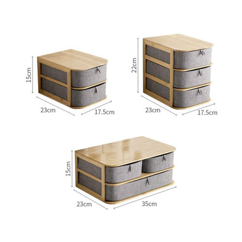 Multifunction Storage Drawer Organizer Oxford Cloth Cosmetic Bamboo Storage Box