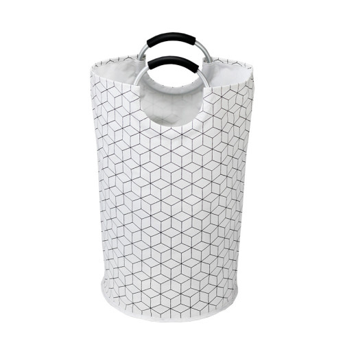 Custom Portable Metal Handle Oxford Folding Children's Laundry Clean Basket Wash bag