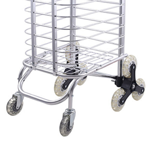 8 Wheels Aluminum Alloy Foldable Supermarket Trolley Shopping Cart