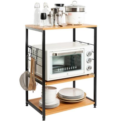 2022 3-Tier Multi-function Storage Shelf Microwave Rack Organizer Wooden Kitchen Storage Rack
