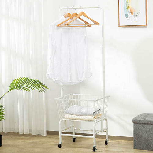 Simple Design Movable Modern Laundry Metal Racking Boutique Clothing Racks