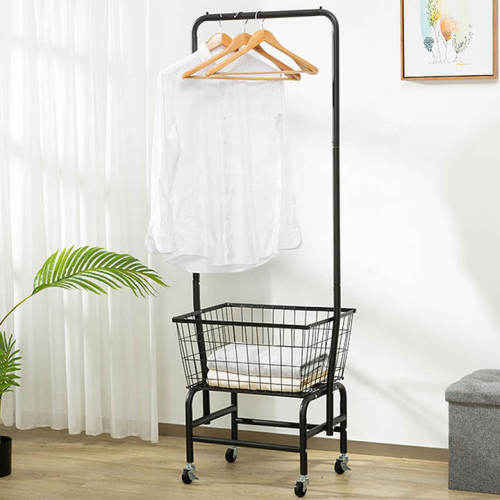 Simple Design Movable Modern Laundry Metal Racking Boutique Clothing Racks