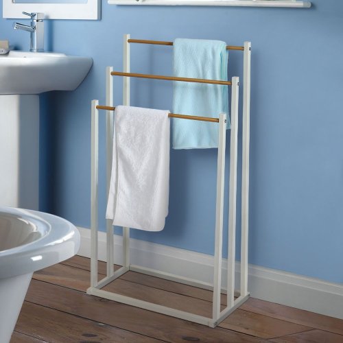 Wholesale OEM Bathroom 3 Tier Stand Metal Towel Rack With Powder Coating