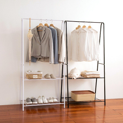 Organizer Closet Shelving with Hanger and 2-Tier Durable Shelf Rack Clothes