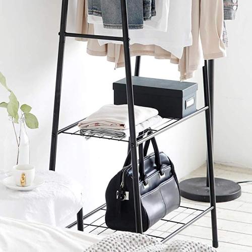 Organizer Closet Shelving with Hanger and 2-Tier Durable Shelf Rack Clothes