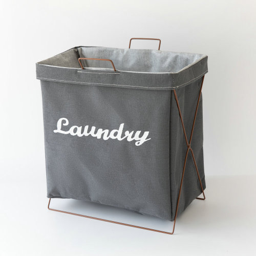 Multifunctional  Metal Wire Fabric Bathroom  Portable Laundry Storage Hamper