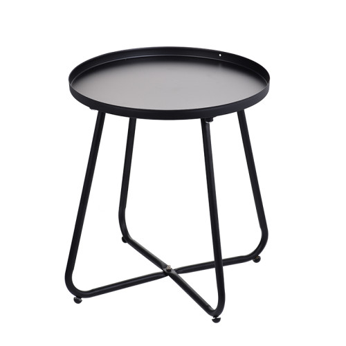 2022 New Outdoor Garden Balcony Side Tables Anti-Rust End Table Golden Small Round Metal Coffee Table