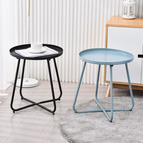 2022 New Outdoor Garden Balcony Side Tables Anti-Rust End Table Indoor Small Round Metal Coffee Table