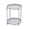 Round Metal End Table Double Tier Anti-Rust Accent Side Table Night Stand for Living Room and Bedroom Coffee Table