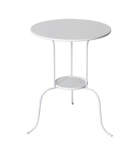 2022 New Nordic Simple White Coffee Table Round 2 Tier Side Table Metal Side End Table