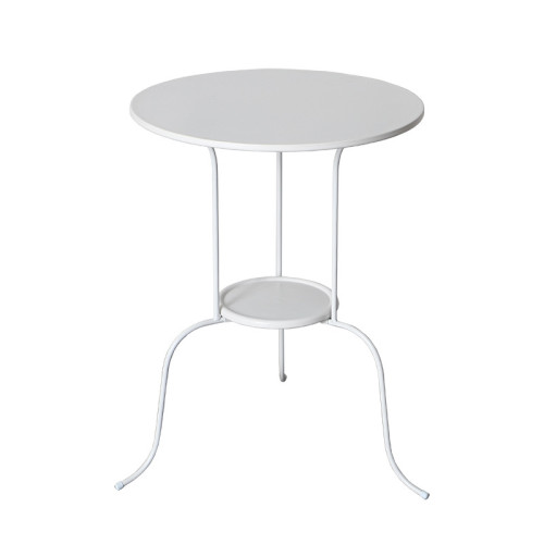 2022 New Nordic Simple White Coffee Table Round 2 Tier Side Table Metal Side End Table