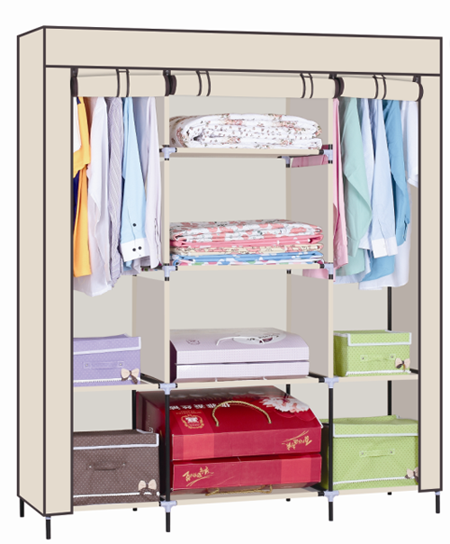 2021 Wholesale New Trending Cloth Closet Storage Bedroom Furniture Non Woven Wardrobe