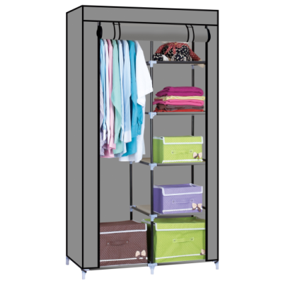 Freestanding Garment Wardrobe with Sturdy Non-woven Fabric Cover