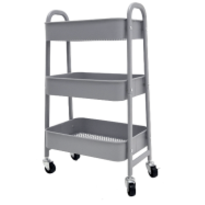 3 Tier Metal Movable Serving Trolley Cart with Handle